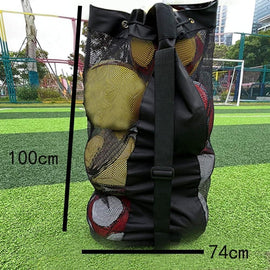 1pc Ball Storage Bag Black L Mesh Net Bag for Basketball Football Volleyball - 0