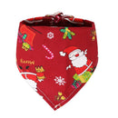 Dog Christmas Triangle Scarf Cotton Cartoon (Anhui hair) Christmas triangle towel wine red bottom old man Small size (suitable for pets within 10 Jin)-1