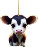 O Acrylic Christmas Cow Car Hanging Ornament Cow pendant 4-1