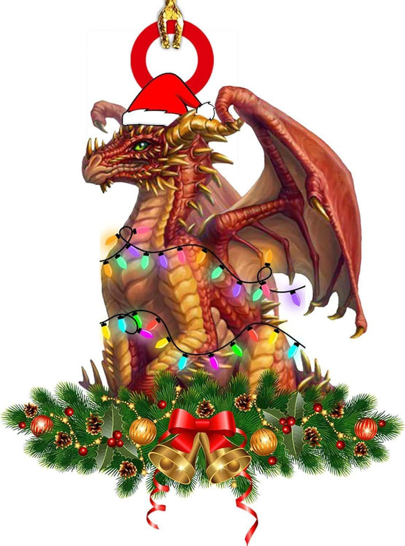 Christmas Dragon Acrylic Car Hanging Decoration