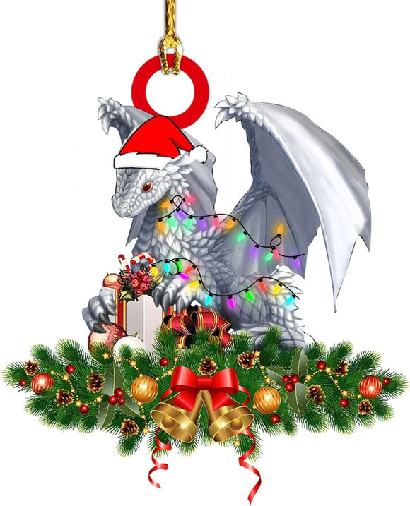 Christmas Dragon Acrylic Car Hanging Decoration