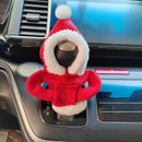 Jicheng Car Gear Shift Lever Cover Fabric Red Christmas-1