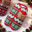 Dog Vest Christmas Bear Knitted Warm Green Red Knitted Snowflake Bear (Christmas Vest) M (Chest 40cm, Weight 5-8 jin)-4