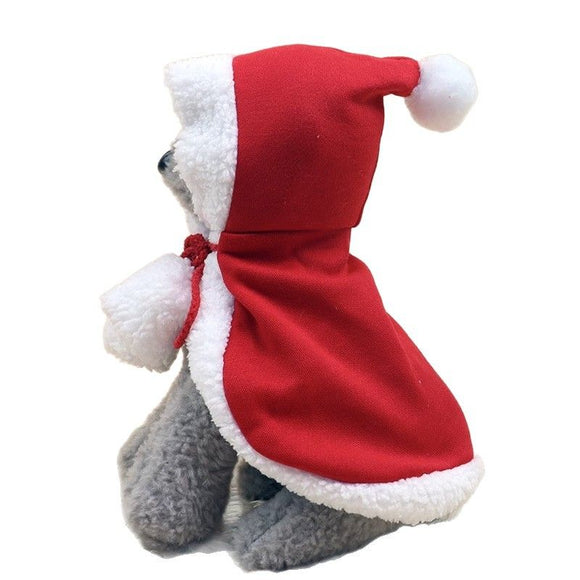 AMOOR Pet Christmas Cape Small Dog Holiday Wear Christmas Scarf [Velcro] Pet Christmas Cape (Recommended for pets under 7 jin; check chest circumference and back length)