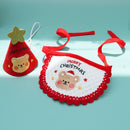 Noon Christmas Pet Hat Scarf Set Cartoon Bear Red Green A07G Red Bear Christmas Set One Size-1
