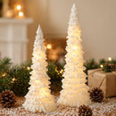 Illuminated Christmas Tree Decoration Mini LED Night Light Resin Desktop Ornament for Holiday Home Decor and Festive Tabletop Ambiance (S)-1