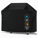 Universal Outdoor Grill Cover Waterproof UV Resistant Dustproof Barbecue Protector with Adjustable Straps for Rectangular Round Kettle and Portable Grills (600D, S07)-1