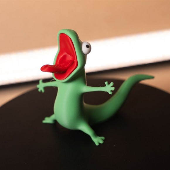 3D Printed Articulated Spring Lizard Tom Figurine Funny Poseable Desk Toy for Stress Relief and Playful Office Decor (Spring Style)