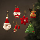 6Pcs Christmas Felt Hanging Ornament Set Santa Snowman Reindeer Tree Snowflake Candy Cane Xmas Tree Decorations-6