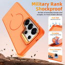 Samsung Galaxy S26 Ultra Case with Lens Kickstand, Support Wireless Charging, Military-Grade Shockproof Protection Slim Magnetic Case, Orange-2