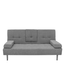 Casa Decor Mendoza 2 in 1 Sofa Bed Couch Grey Pull Down Cupholder 3 Seats Futon-3