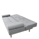 Casa Decor Mendoza 2 in 1 Sofa Bed Couch Grey Pull Down Cupholder 3 Seats Futon-7
