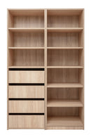 GENEVA THREE SHELF/FOUR DRAWER BUILT IN WARDROBE - CLASSIC - NATURAL OAK-4