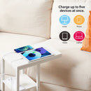 Bedside Table with Power - Chic Look, White-3