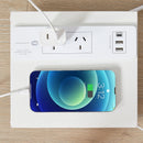 Bedside Table with Power - Chic Look, White-6