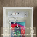 Multi-Tier Bedside Table with Powerboard, White-5