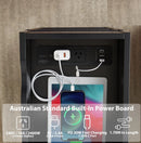 Compact 3-Tier Sofa Side Table with Powerboard, Black-3