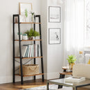 Rustic brown and black steel Metal Frame 4 Tier bookshelf-3