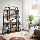 Rustic brown and black steel Metal Frame 4 Tier bookshelf-4