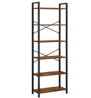 6-Tier Storage Rack with Industrial Style Steel Frame  Rustic Brown and Black, 186 cm High-1