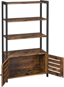 Floor-Standing Storage Cabinet and Cupboard with 2 Louvred Doors and 3 Shelves, Rustic Brown-7