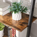 5-Tier Bookshelf Rack, Rustic Brown and Black-6