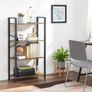 4-Tier  Storage Rack with Steel Frame, 120 cm High, Rustic Brown and Black-2