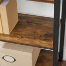 4-Tier  Storage Rack with Steel Frame, 120 cm High, Rustic Brown and Black-6
