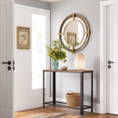 Console Table Metal Frame Rustic Brown-2