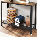Console Table Metal Frame Rustic Brown-7