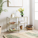 3-Tier Tempered Glass Sofa Table Modern Storage Shelf-3