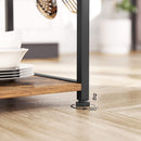 Kithcen Baker's Rack with Shelves Microwave Stand with Wire Basket and 6 S-Hooks Rustic Brown-9