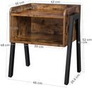 Vintage Nightstand Stackable End Table Wood Look Accent Furniture Metal Frame-7