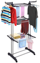3 Tier Foldable Clothes Drying Rack for Laundry Dryer with Hanger Stand Rail Indoor-2