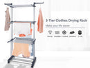 3 Tier Foldable Clothes Drying Rack for Laundry Dryer with Hanger Stand Rail Indoor-8