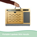 CARLA HOME Bamboo Laptop Lap Desk with Cushion and Angle Adjustable for Office and Home-3