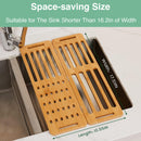 CARLA HOME Foldable Bamboo Dish Drying Rack for Kitchen-4