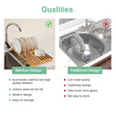 CARLA HOME Foldable Bamboo Dish Drying Rack for Kitchen-8