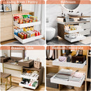 CARLA HOME Pack Pull Out Cabinet Organizer Expandable for Cabinets with Adjustable Slide Out Shelves and Easy Installation (White)-5