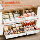 CARLA HOME 2 Pack Pull Out Cabinet Organizer Expandable for Cabinets with Adjustable Slide Out Shelves and Easy Installation (White)-3