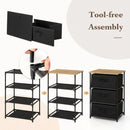 CARLA HOME 3 Drawer Fabric Storage Dresser - Steel Frame - Black - Storage Rack - Rustic-4