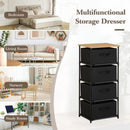 CARLA HOME 4 Drawer Fabric Storage Dresser - Steel Frame - Black - Storage Rack - Rustic-5