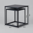 CARLA HOME Nesting Side Table Set of 2 - Black Steel Frame - Classic - Tables Living Room-3