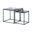CARLA HOME Nesting Side Table Set of 2 - Black Steel Frame - Classic - Tables Living Room-9