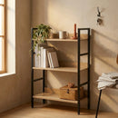 CARLA HOME 3 Tier Bookshelf - Wood Metal Display Shelf - Brown - Rustic - Steel - Living Room Office-6