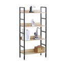 CARLA HOME 4 Tier Bookshelf - Wood Metal Display Shelf - Brown - Rustic - Steel - Living Room Office-10