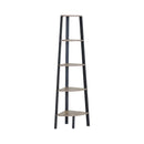 CARLA HOME 5 Tier Corner Shelf - Ladder Bookshelf - Metal Frame - Brown - Rustic-8