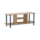 CARLA HOME Tv Stand Entertainment Console - Open Shelves - Oak - Brown - Rustic - Steel-8