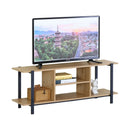 CARLA HOME Tv Stand Entertainment Console - Open Shelves - Oak - Brown - Rustic - Steel-9