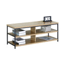 CARLA HOME Tv Stand 3 Tier Open Shelf Entertainment Console - Brown - Rustic - Steel-1